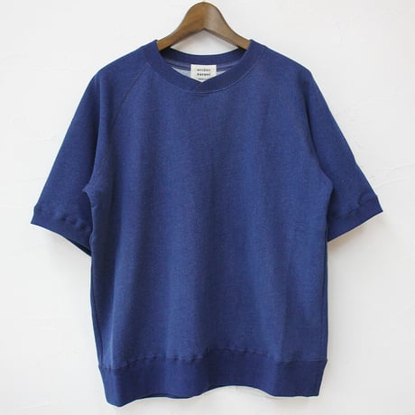 atelier naruse アトリエナルセ　コットン裏毛半袖スウェット　cotton fleece lining sweatshirt #インディゴ 【送料無料】