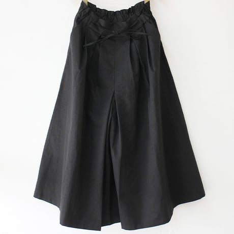 MAGALI マガリ　コットンリネンツイルタックワイドパンツ　#ブラック