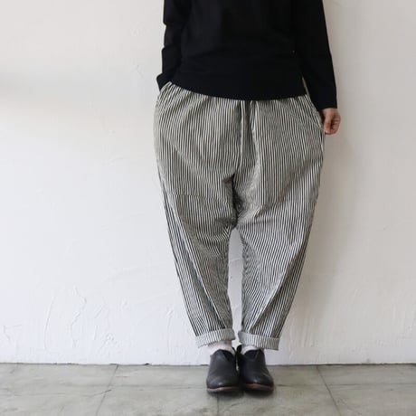 **またまた再入荷** homspun ホームスパン　6ozヒッコリーギャザーパンツ　#太ストライプ　【送料無料】