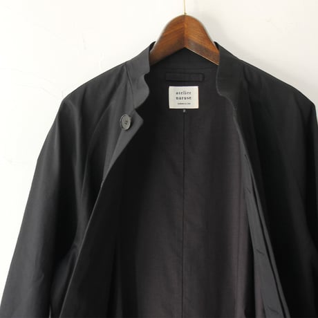 atelier naruse アトリエナルセ 　コットンスタンドカラーコート cotton stand collar coat #ブラック　【送料無料】