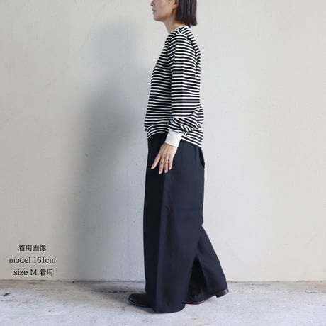 **2025a/w到着** homspun ホームスパン　W/Lギャザーワイドパンツ　#ベージュ、ダークグリーン、ブラック　【送料無料】