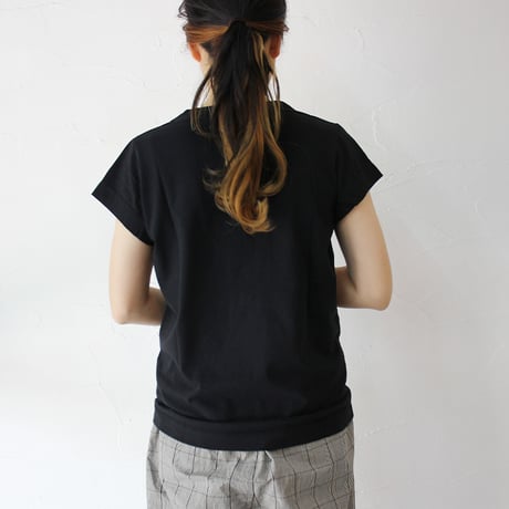 **2025春夏分到着**homspun ホームスパン　30/1天竺フレンチTシャツ　#サラシ、サックス、ダークグリーン、ブラック