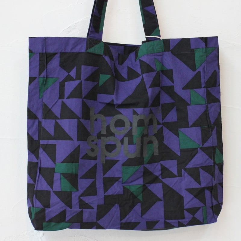 homspun ホームスパン ロゴプリントBAG #ピンクxサックス