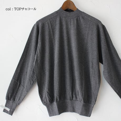 **2025a/w分到着** homspun ホームスパン　60/1天竺ハイネックプルオーバー　#サラシ、TOPグレー、TOPチャコール、ブラック