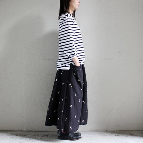 atelier naruse アトリエナルセ　コットンリネンカットインポケットスカート～nohara～cotton linen cut-in pocket skirt　【送料無料】