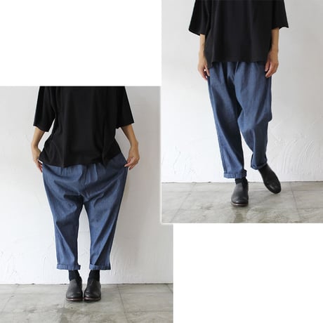 TRAVAIL MANUEL トラバイユマニュアル　6.5ozライトデニムサドルパンツ　♯ LT/INDIGO , INDIGO , GREY　【送料無料】