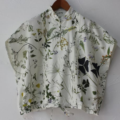 ASEEDONCLOUD アシードンクラウド　weeds print working blouse　♯オフ白　【送料無料】