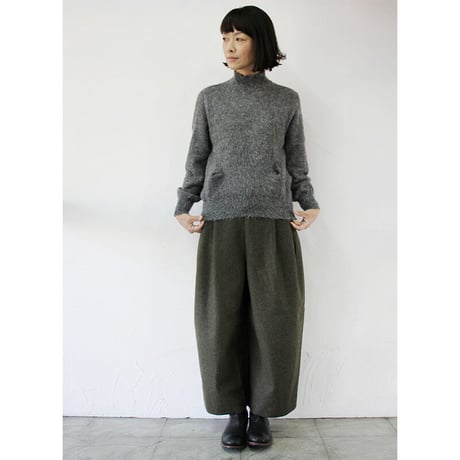 **再々入荷** homspun ホームスパン　ソフトフラノ２タックパンツ　#ネイビー、カーキ　【送料無料】