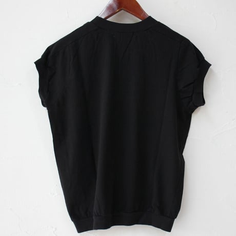 **2024s/s分到着** homspun ホームスパン 30/1天竺キャップスリーブTシャツ　#サラシ、ブラック、ネイビー