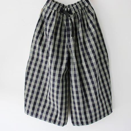 ASEEDONCLOUD アシードンクラウド　HandWerker culotte インディゴチェックハンドベイカーキュロット　#インディゴ