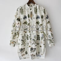 ASEEDONCLOUD アシードンクラウド　Tea garden flower print Standard shirt #off white 【送料無料】