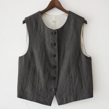 **またまた再入荷** atelier naruse アトリエナルセ　linen vest　リネンベスト　#ベイジュ、チャコール