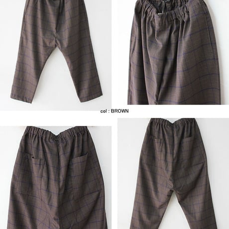 TRAVAIL MANUEL トラバイユマニュアル　ダークチェックサドルパンツ　♯ M. GREY、BROWN　【送料無料】