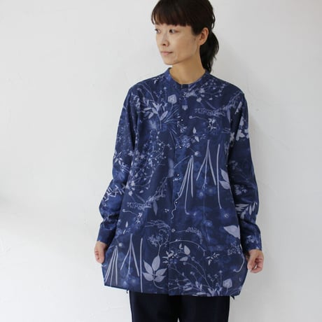 ASEEDONCLOUD アシードンクラウド　Flower Blue Print Pajama shirt　#blue　【送料無料】