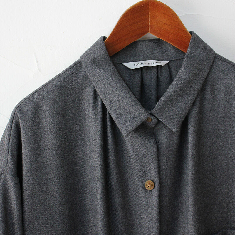 atelier naruse アトリエナルセ wool saxony long shirt ウ atelier naruse アトリエナルセ wool saxony long shirt ウ
