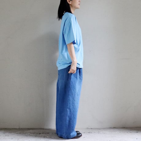 amne アンヌ　" Blåklocka " half sleeve tee　#ホワイト、ブラック、サックス