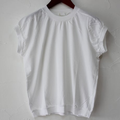 **2024s/s分到着** homspun ホームスパン 30/1天竺キャップスリーブTシャツ　#サラシ、ブラック、ネイビー