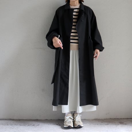 MAGALI マガリ　コットンリネンアンティークキャンバストレンチコート　#ブラック