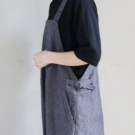 **杢グレイのみ再入荷** atelier naruse アトリエナルセ　コットンリネンスラブオーバーオール　cotton linen slab overalls-pants