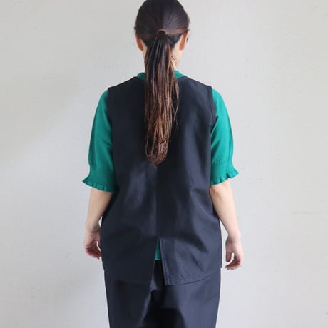 **再入荷** homspun ホームスパン　W/L比翼ベスト　#ダークブラウン、ブラック　【送料無料】