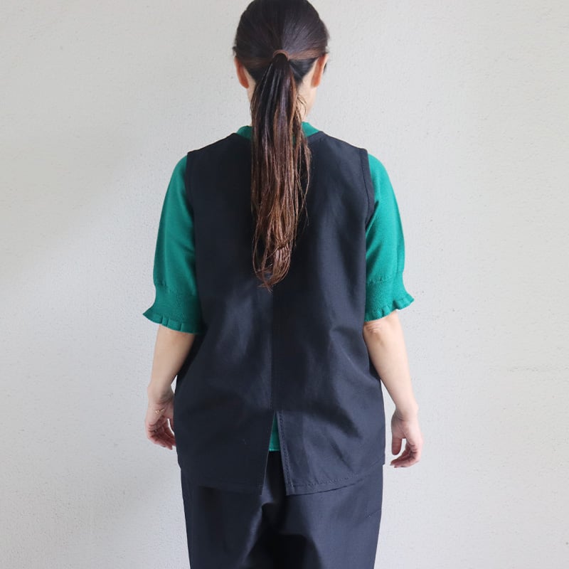 再入荷** homspun ホームスパン W/L比翼ベスト #ダークブラウン