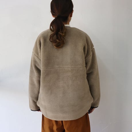 mao made マオメイド　ベアーボアジップジャケット　#グレージュ、モカ