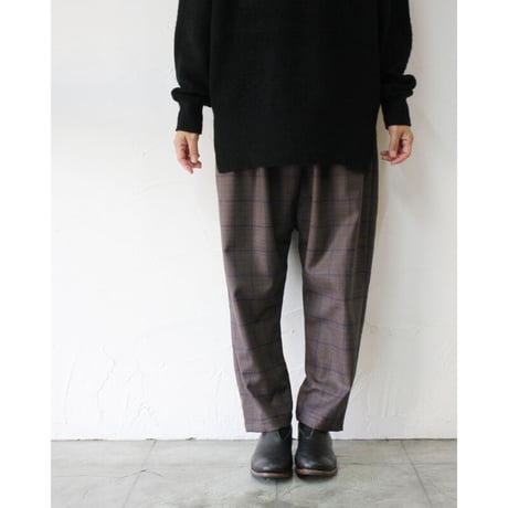 TRAVAIL MANUEL トラバイユマニュアル　ダークチェックサドルパンツ　♯ M. GREY、BROWN　【送料無料】