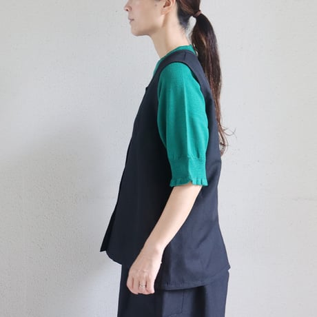 **再入荷** homspun ホームスパン　W/L比翼ベスト　#ダークブラウン、ブラック　【送料無料】
