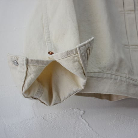 **再入荷** atelier naruse アトリエナルセ cotton denim no collar jacket コットンデニム ノーカラージャケット #インディゴ、生成り