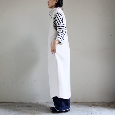 **MORE SALE** KHA:KI カーキ SIDE ZIP FLEECE DRESS フリースジャンパースカート #エクリュ、ブラウン