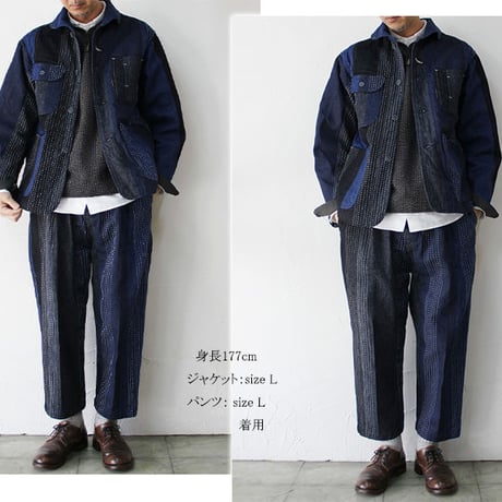 FUNSET OF ART ファンセットオブアート　デニム刺し子ファームパンツ　#インディゴ　【送料無料】