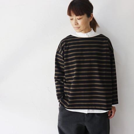 amne アンヌ　BORDER gride basque バスクボーダー　#ライトグレー、グレー、ブラック