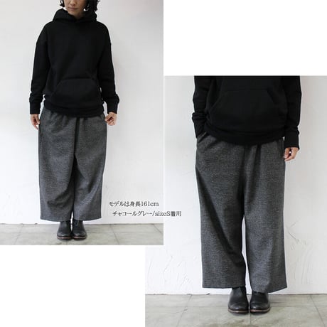 **再入荷** TRAVAIL MANUEL トラバイユマニュアル　杢グレンチェックノマドパンツ　♯グレー、チャコールグレー