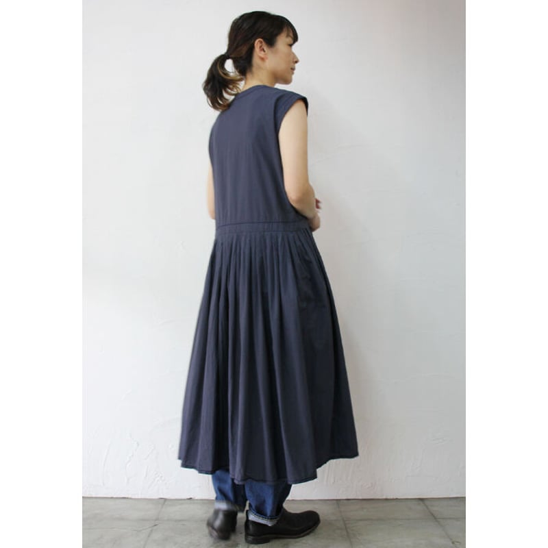 homspun ホームスパン カシュクールノースリーブワンピース #ネイビー