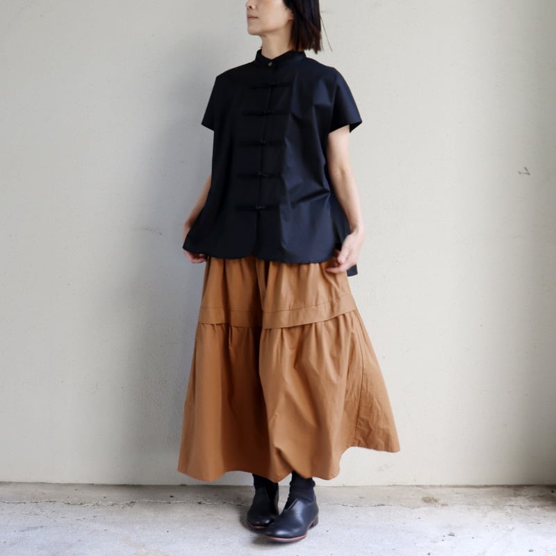 homspun ホームスパン コットンミニチェックティアードスカート