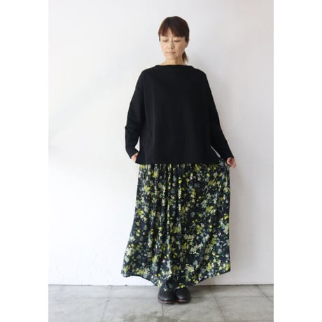 TRAVAIL MANUEL トラバイユマニュアル　ビスコースプリントロングギャザースカート