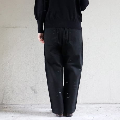 TRAVAIL MANUEL トラバイユマニュアル ヴィンテージピケユニティパンツ　#オフ白、ブラック