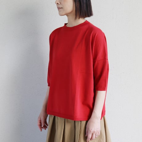 **新色追加・またまたまた再入荷** LinenYa リネンヤ as it is. コットンボートネック5分袖ニット　【送料無料】
