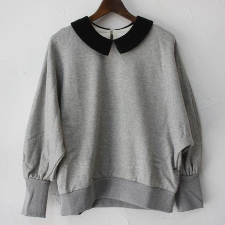 MAGALI マガリ コットンシルケットスウェットプルオーバー　#ブラック、グレー、アイボリー