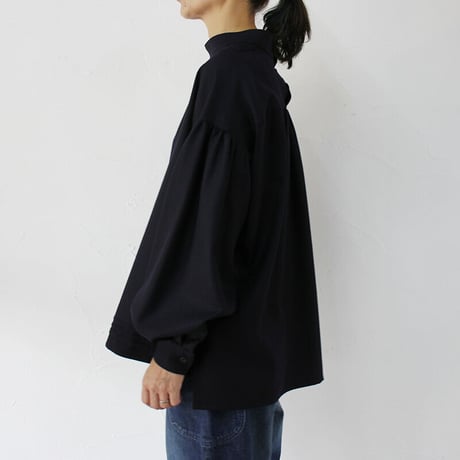 ASEEDONCLOUD　アシードンクラウド　pajamas wool Hyouryushi smock blouse #Navy 【送料無料】