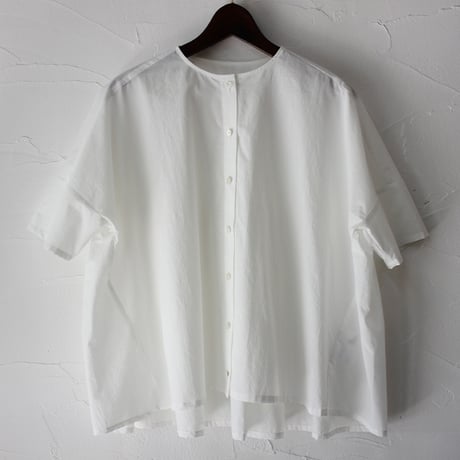 **再入荷** LinenYa リネンヤ　コットンバックギャザーブラウス　#ネイビー、シャンブレー、ホワイト
