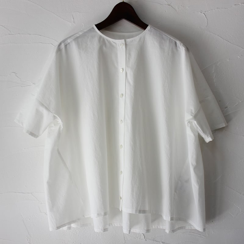 再入荷** LinenYa リネンヤ コットンバックギャザーブラウス #ネイビー