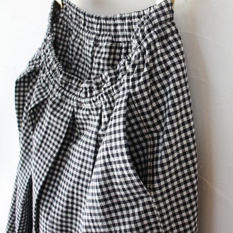**またまたまた再入荷** LinenYa リネンヤ　コットンシルクタックスカート　#ギンガムチェック