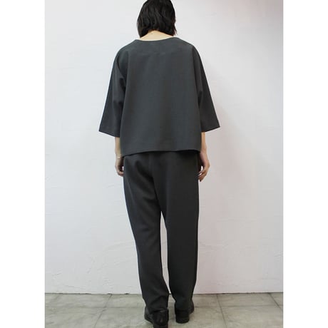 TRAVAIL MANUEL トラバイユマニュアル　WクロスTブラウス　♯チャコールグレー　【送料無料】
