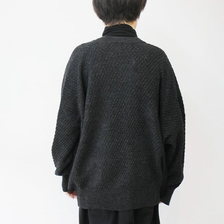 atelier naruse アトリエナルセ　ラムウールビッグサイズカーディガン　#キャメル、チャコール　【送料無料】