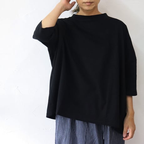 **またまた再入荷** Linenya リネンヤ　コットン天竺7分袖Tシャツ　＃レッド、チャコール、ブラック