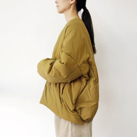 **またまたまた再入荷** LILOU + LILY リルアンドリリー　NO COLLAR DAWN JAKET　ノーカラーダウンジャケット　#ブラック、モカブラウン