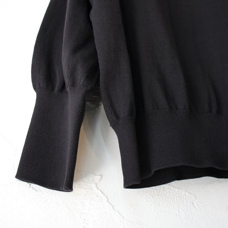 **またまたまた再入荷** LinenYa リネンヤ　as it is.　コットンモックネック長袖ニット　#ブラック、ネイビー　【送料無料】
