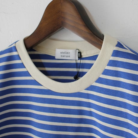 **再入荷**　atelier naruse アトリエナルセ　コットンボーダーカットソー（長袖）cotton border cut&sewn（long sleeves）