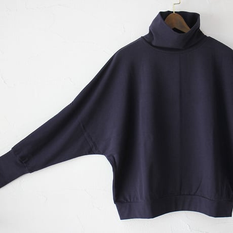 **またまた再入荷** LinenYa リネンヤ　コットンハイネックプルオーバー　#ネイビー、ブラック　【送料無料】